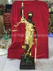 Tượng Đồng Nữ Thần Công Lý Cao 73 Cm Dát Vàng