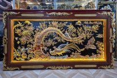 Tranh Đồng Vinh Hoa Phú Quý Kích Thước 230*120 Cm Khung Hoa Tây Dát Vàng