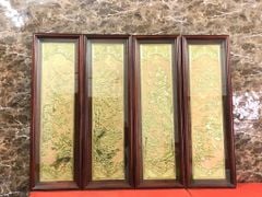 Tranh Tứ Quý Bằng Đồng Vàng Kích Thước 127*41 Cm