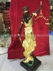 Tượng Đồng Nữ Thần Công Lý Cao 73 Cm Dát Vàng