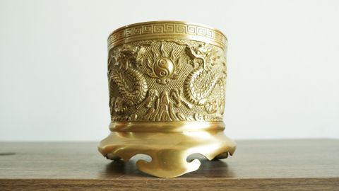 Phụ Kiện Đồng Vàng - Bát hương 25- Vàng Mộc