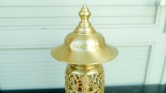 Phụ Kiện Đồng Vàng - Đèn Sen Dứa 43- Vàng Mộc