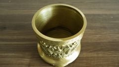 Phụ Kiện Đồng Vàng - Bát hương 16- vàng mộc