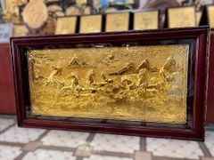 Tranh Đồng Mã Đáo Thành Công 88*155Cm Nền vàng mạ vàng 24k