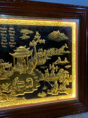 Tranh Đồng Quê Nền Đen Dát Vàng Kích Thước 170*90 Cm