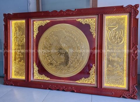 Tranh Trống Đồng Hưng Thịnh Kích Thước 231*127 Cm Khung Chữ Nhật