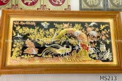 Tranh Đồng Vinh Hoa Phú Quý Kích Thước 170*90 Cm Khảm Tam Khí