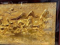 Tranh Đồng Mã Đáo Thành Công 88*155Cm Nền vàng mạ vàng 24k