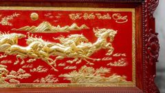 Tranh Đồng Mã Đáo Thành Công 88*155 Cm Nền đỏ mạ vàng 24k