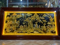 Tranh Đồng Vinh Quy Bái Tổ Kích Thước 170*90 Cm Nền Đen