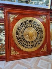 Tranh Trống Đồng Gò Vẽ Nền Kích Thước 80*80 Cm Khung Vuông