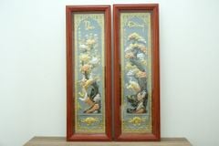 Tranh Tứ Quý Bằng Đồng Vàng nền bạc Kích Thước 120*40 Cm