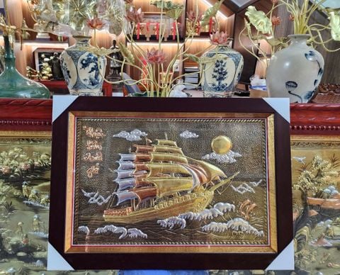 Tranh Đồng Thuận Buồm Xuôi Gió Kích Thước 50*70 Cm