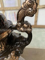 Bộ Ngũ Sự Bằng Đồng Đỏ Phớt Nỉ Hoa Sòi Cao 60 Cm