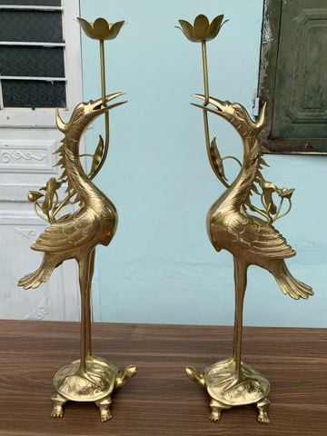Đôi Hạc Đồng Cao 65Cm Chất Liệu Đồng Cát Tút