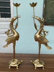 Đôi Hạc Đồng Cao 65Cm Chất Liệu Đồng Cát Tút