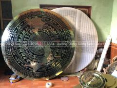 Mặt Trống Đồng CNC - Đồng Vàng Đường Kính 127cm - Có Bản Đồ
