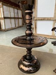 Bộ Ngũ Sự Bằng Đồng Đỏ Phớt Nỉ Song Long Chầu Nguyệt Cao 50 Cm