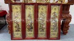 Tranh Tứ Quý Tùng Trúc Cúc Mai Kích Thước 120*40 Cm