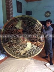 Mặt Trống Đồng CNC - Đồng Vàng Đường Kính 127cm - Có Bản Đồ