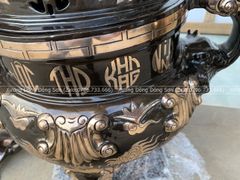 Bộ Ngũ Sự Bằng Đồng Đỏ Phớt Nỉ Hoa Sòi Cao 60 Cm