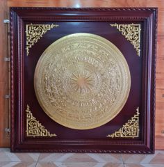 Tranh Trống Đồng Mặt Trống Thúc Tay Kích Thước 100*100 Cm Khung Vuông