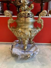 Bộ Tam Sự Nến Bằng Đồng Cát Tút Song Long Chầu Nguyệt Cao 50 Cm