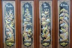 Tranh Tứ Quý Bằng Đồng Đỏ Kích Thước 120*40 Cm