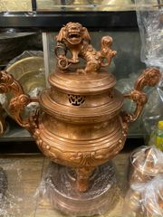 Bộ Ngũ Sự Bằng Đồng Đỏ Hoa Sòi Cao 50 Cm