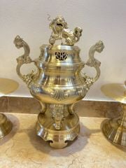 Bộ Tam Sự Hạc Bằng Đồng Cát Tút Hoa Sòi Cao 50 Cm