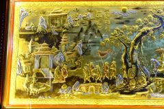 Tranh Đồng Vinh Quy Bái Tổ- Nền Vàng Xước Dát Vàng- KT 230-120