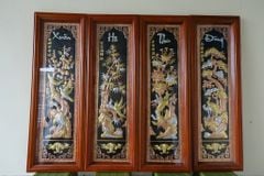 Tranh Tứ Quý Bằng Đồng Đỏ Kích Thước 120*40 Cm