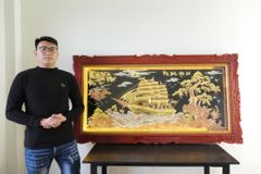 Tranh Đồng Thuận Buồm Xuôi Gió 170*90 Cm Nền Đen Dát Vàng Bạc