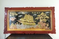 Tranh Đồng Thuận Buồm Xuôi Gió 230*120 Cm Khung Dát Vàng