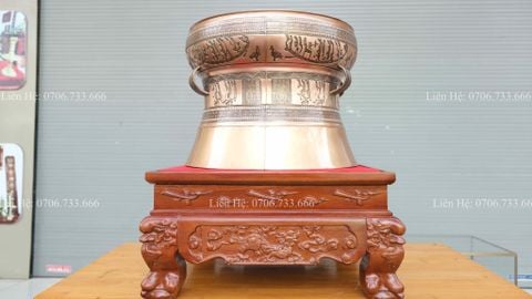 Trống Đồng Đông Sơn Đồng Đỏ- Đường Kính 40cm