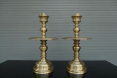 Bộ Ngũ Sự Bằng Đồng Vàng Song Long Chầu Nguyệt- Đỉnh Vuông - Cao 60cm