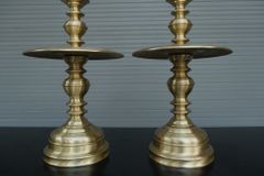 Bộ Tam Sự Nến Bằng Đồng Vàng Song Long Chầu Nguyệt- Đỉnh Vuông - Cao 60cm