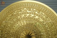 Mặt Trống Đồng Đúc DK 80 Cm Không Bản Đồ - Dát Vàng 18K