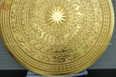 Mặt Trống Đồng Đúc DK 80 Cm Không Bản Đồ - Dát Vàng 18K