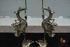 Bộ Ngũ Sự Bằng Đồng Vàng Hoa Sòi Màu Hai Công Nghệ Cao 50 Cm