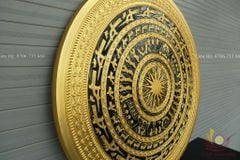 Mặt Trống Đồng Đúc DK 80 Cm Không Bản Đồ - Dát Vàng 18K - Vẽ Nền Đen
