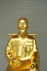 Tượng Danh Nhân- Bác Hồ Ngồi Ghế Mây Cao 42 Cm Mạ Vàng 9999
