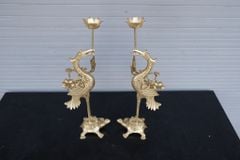Bộ Ngũ Sự Bằng Đồng Vàng Song Long Chầu Nguyệt Cao 50 Cm