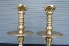 Bộ Tam Sự Nến Bằng Đồng Vàng Song Long Chầu Nguyệt Cao 50 Cm