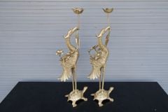 Bộ Ngũ Sự Bằng Đồng Vàng Song Long Chầu Nguyệt Cao 60 Cm - Chữ Việt