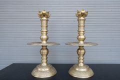 Bộ Ngũ Sự Bằng Đồng Vàng Song Long Chầu Nguyệt Cao 60 Cm - Chữ Việt