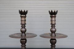 Bộ Đỉnh Đồng Ngũ Sự Đồng Đỏ Khảm Tam Khí Hoa Sòi Cao 60 Cm