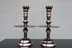 Bộ Ngũ Sự Bằng Đồng Đỏ Phớt Nỉ Nguyên Khối Hoa Sòi Cao 60 Cm