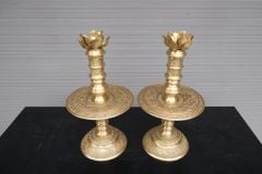 Bộ Ngũ Sự Bằng Đồng Vàng Song Long Chầu Nguyệt Cao 60 Cm
