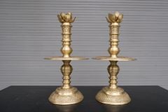 Bộ Ngũ Sự Bằng Đồng Vàng Song Long Chầu Nguyệt Cao 60 Cm